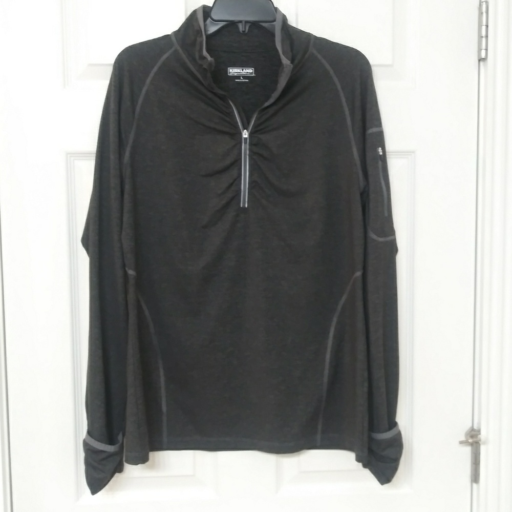 Kirkland Grey Workout Long Sleeve Shirt Half Zip